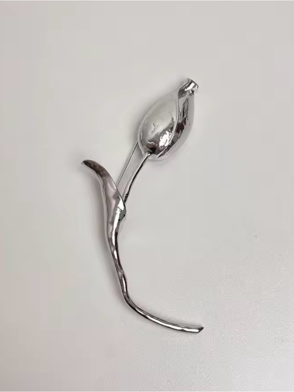 Silver Tulip Brooch Pin -  Brooches
